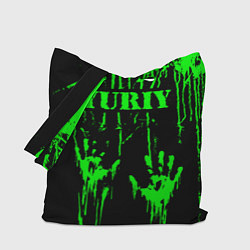 Сумка-шоппер Юрий следы рук в зеленой краске