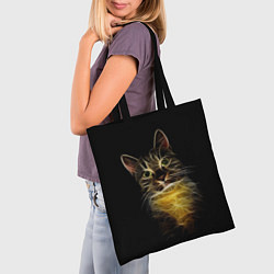 Сумка-шопер Дымчато-световой кот, цвет: 3D-принт — фото 2