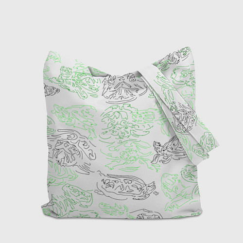 Сумка-шоппер Нарисованные черепашки / 3D-принт – фото 2