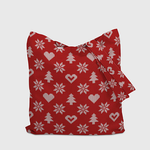 Сумка-шоппер Красный рождественский свитер / 3D-принт – фото 2