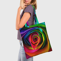 Сумка-шопер Роза, лепестки, разноцветный,, цвет: 3D-принт — фото 2