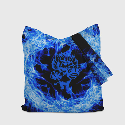 Сумка-шоппер Лев в синем пламени / 3D-принт – фото 2