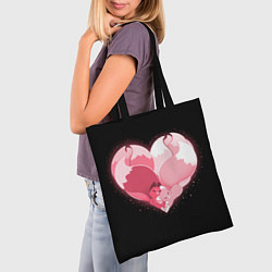 Сумка-шопер Лисы в форме серца, цвет: 3D-принт — фото 2