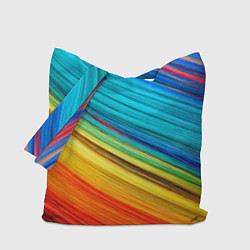 Сумка-шопер Цветной мех диагональ, цвет: 3D-принт