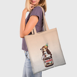 Сумка-шопер Анимешная девочка с нутэллой, цвет: 3D-принт — фото 2