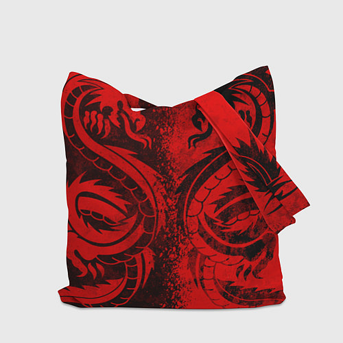 Сумка-шоппер BLACK RED DRAGONS TATOO / 3D-принт – фото 2