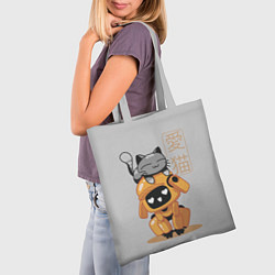 Сумка-шопер Cat and Robot ЛСР, цвет: 3D-принт — фото 2