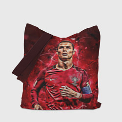 Сумка-шопер Cristiano Ronaldo Portugal, цвет: 3D-принт