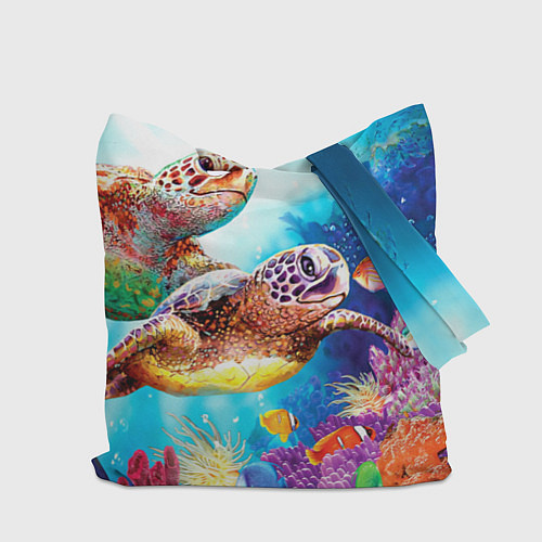 Сумка-шоппер Морские черепахи / 3D-принт – фото 2