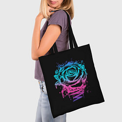Сумка-шопер Неоновая Роза Neon Rose, цвет: 3D-принт — фото 2