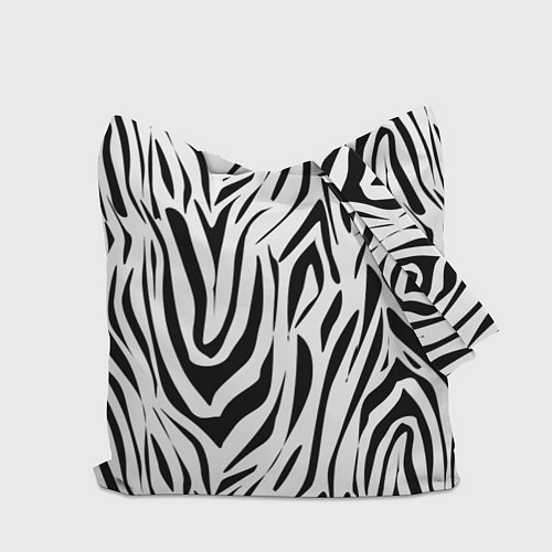 Сумка-шоппер Черно-белая зебра / 3D-принт – фото 2