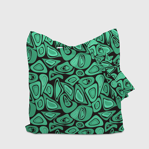 Сумка-шоппер Зеленый абстрактный узор / 3D-принт – фото 2