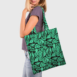 Сумка-шопер Зеленый абстрактный узор, цвет: 3D-принт — фото 2
