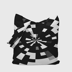 Сумка-шопер Черно-белый фон иллюзии, цвет: 3D-принт