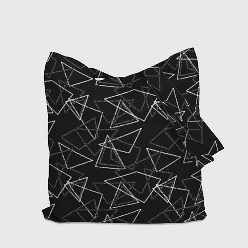 Сумка-шоппер Черно-белый геометрический / 3D-принт – фото 2