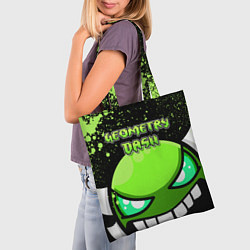 Сумка-шопер Geometry Dash: Green Evil, цвет: 3D-принт — фото 2