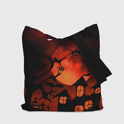 Сумка-шоппер Красная луна на Хэллоуин / 3D-принт – фото 2