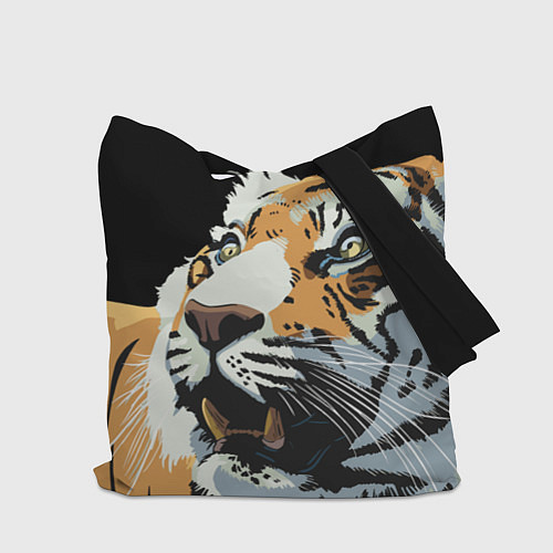 Сумка-шоппер Тигр перед атакой / 3D-принт – фото 2