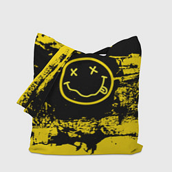 Сумка-шопер Нирвана Гранж Nirvana Smile, цвет: 3D-принт