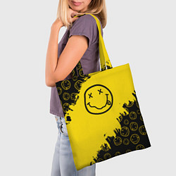 Сумка-шопер Nirvana Smile Нирвана Рваный Паттерн, цвет: 3D-принт — фото 2