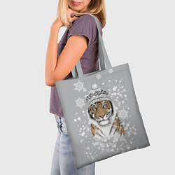 Сумка-шопер Снежный тигр, цвет: 3D-принт — фото 2