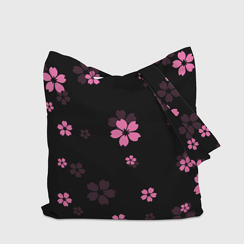 Сумка-шоппер САКУРА ВИШНЯ ЛЕПЕСТКИ / 3D-принт – фото 2