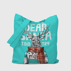 Сумка-шопер Олень в свитере с оленями, цвет: 3D-принт