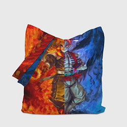 Сумка-шопер Аказа и Ренгоку противостояние клинок рассекающий, цвет: 3D-принт