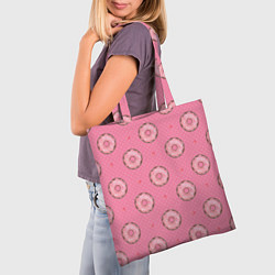 Сумка-шопер Розовые пончики паттерн, цвет: 3D-принт — фото 2
