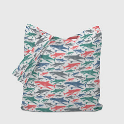 Сумка-шопер Разноцветные Акулы, цвет: 3D-принт