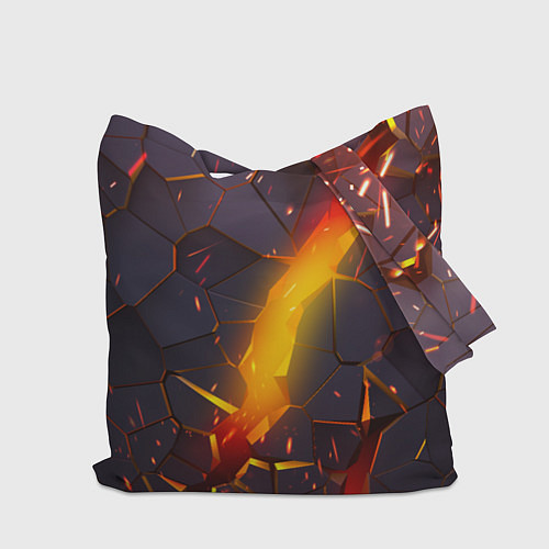 Сумка-шоппер ТРЕХМЕРНЫЕ ИСКРЫ 3D ПЛИТЫ 3D ИСКРЫ / 3D-принт – фото 2