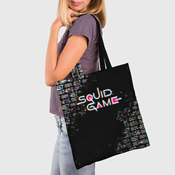 Сумка-шопер ИГРА В КАЛЬМАРА ГЛИТЧ SQUID GAME GLITCH, цвет: 3D-принт — фото 2