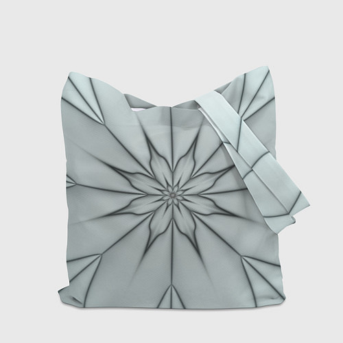 Сумка-шоппер Абстрактный цветок Серо-голубой 1-30 / 3D-принт – фото 2
