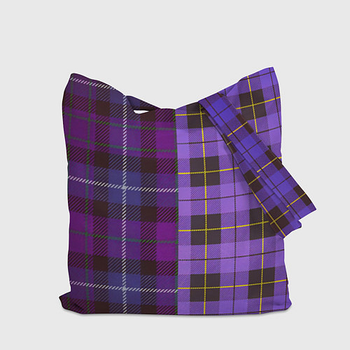 Сумка-шоппер Purple Checkered / 3D-принт – фото 2