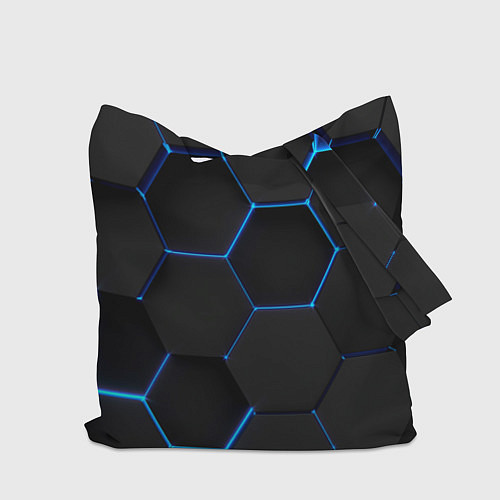 Сумка-шоппер BMW blue neon theme / 3D-принт – фото 2