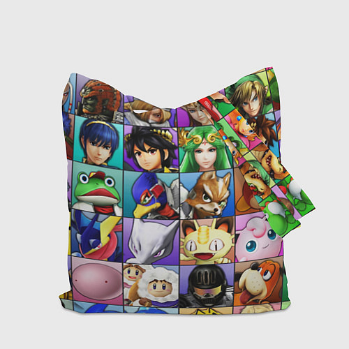 Сумка-шоппер SUPER SMASH ALL HEROES СУПЕР СМАШ БРОС / 3D-принт – фото 2