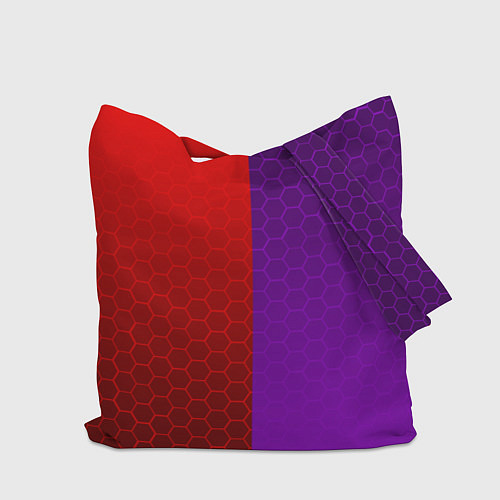 Сумка-шоппер Geometry Dash: Violet x Red / 3D-принт – фото 2