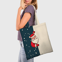 Сумка-шопер Happy New Year Дед Мороз, цвет: 3D-принт — фото 2