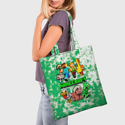 Сумка-шопер Minecraft персонажи мобы, цвет: 3D-принт — фото 2