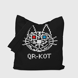 Сумка-шопер QR кот в стерео очках, цвет: 3D-принт