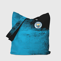 Сумка-шопер Manchester City голубая форма, цвет: 3D-принт