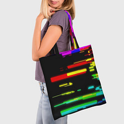 Сумка-шопер Color fashion glitch, цвет: 3D-принт — фото 2