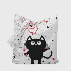 Сумка-шопер Влюблённый котик Cat Love, цвет: 3D-принт