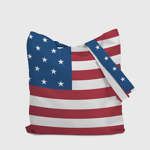 Сумка-шоппер Ленивец на фоне Американского флага / 3D-принт – фото 2