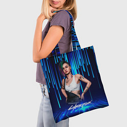 Сумка-шопер Джуди Альварес Judy Cyberpunk 2077, цвет: 3D-принт — фото 2