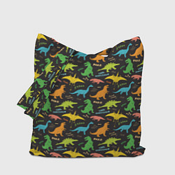 Сумка-шоппер Разноцветные Динозавры