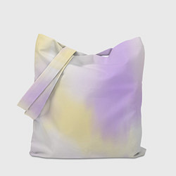 Сумка-шоппер Акварельный принт с желтым и фиолетовым цветами