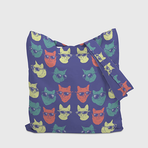 Сумка-шоппер Кот в очках орнамент / 3D-принт – фото 2