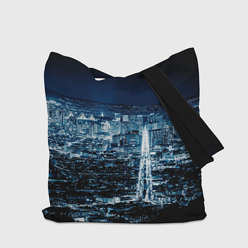 Сумка-шоппер Ночной город night city / 3D-принт – фото 2