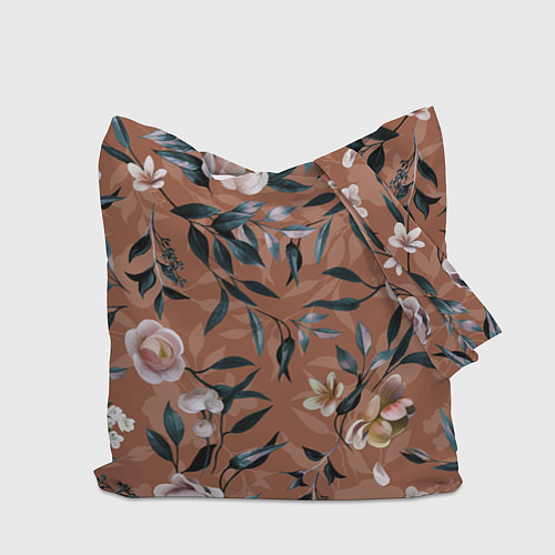 Сумка-шоппер Цветы Сад Кирпичного Цвета / 3D-принт – фото 2